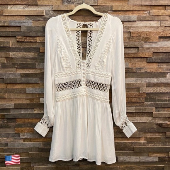 Free People Dresses & Skirts - Free People White Dress with Open Work